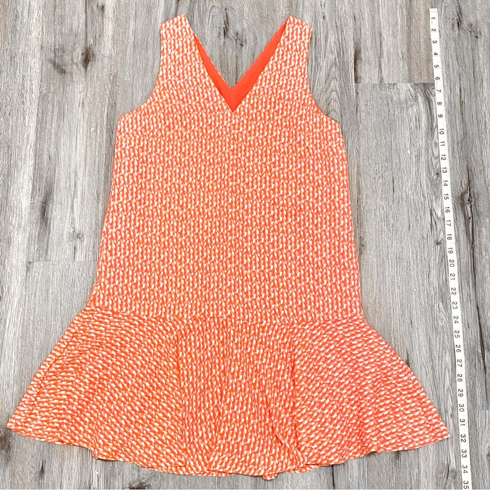 Banana Republic Coral and White Flowing No-Sleeve Dress Size M